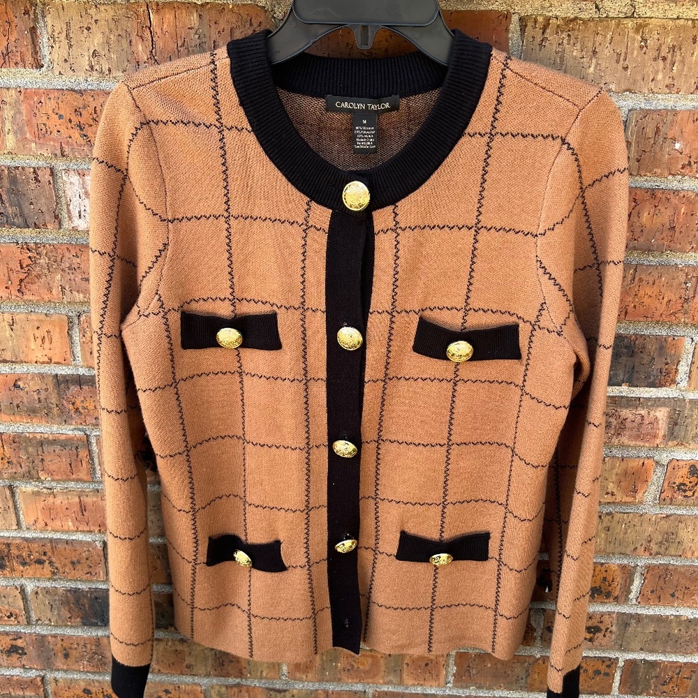 Carolyn Taylor brown cardigan